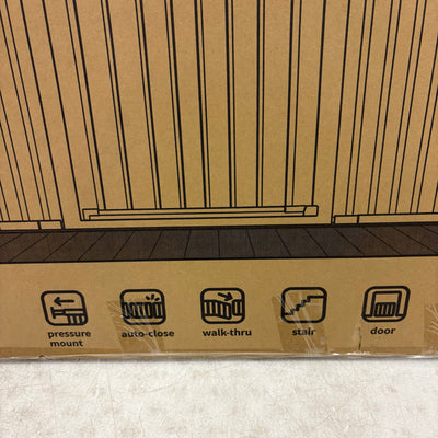 Cumbor 29.7-54.2" Wide Baby Gate Self Closing Dog Gate Pressure Mounted - Black