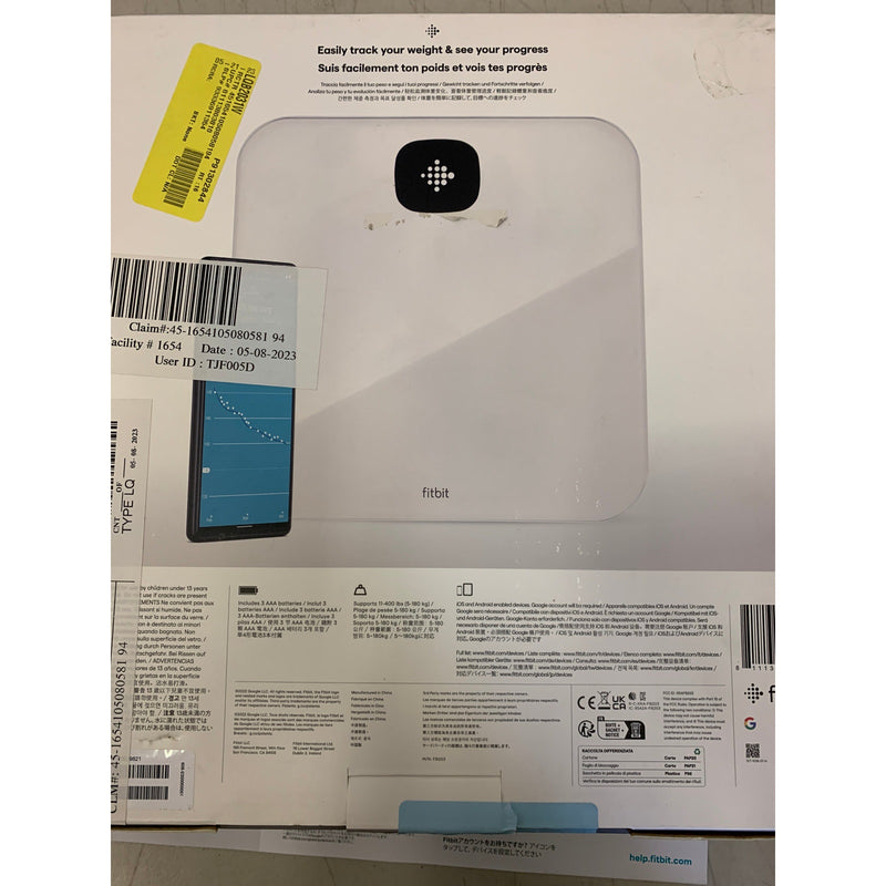 Fitbit Aria Air Bluetooth Digital Body Weight and BMI Smart Scale, White