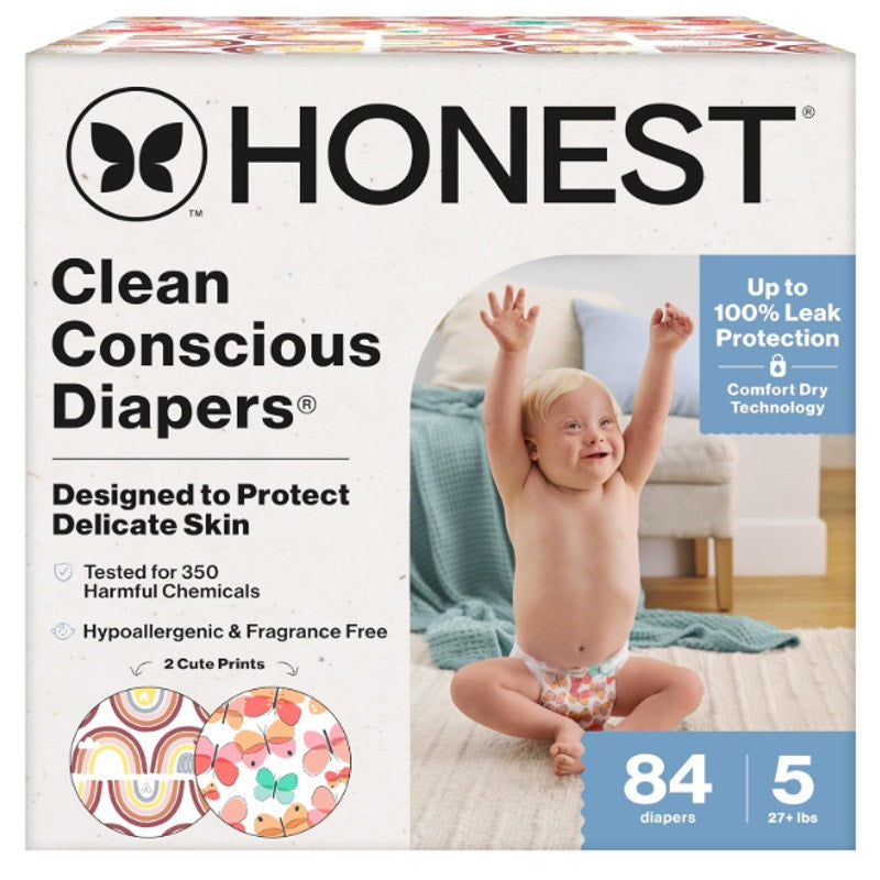 84-Count The Honest Company Size-5 Clean Conscious Diapers for Delicate Skin