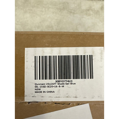 Quictent 20x16 ft Shade Sail with Hardware Kit Rectangle Sun Shade Sail - Blue