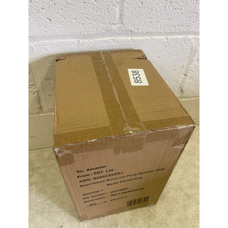 RockJam Bluetooth karaoke party machine speaker 2 microphones LED 10-watt PINK