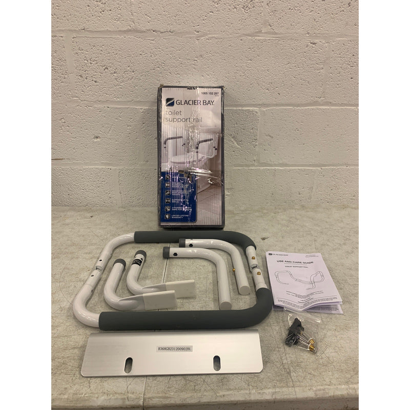 Glacier Bay Toilet Support Rail Adjustable Grab Bar - White - FGB368GB