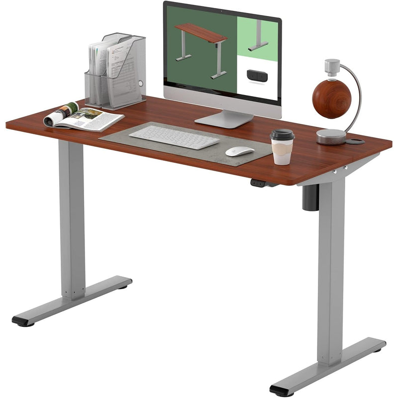 FLEXISPOT Standing Desk 48" x 24" w Split Piece Desk Height Adjustable Mahogany