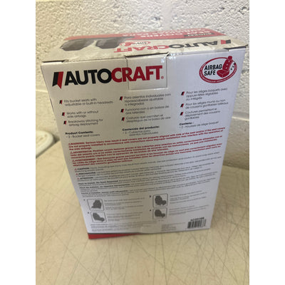 2-Pack AutoCraft Car/SUV Seat Cover Universal Bucket Seat Breathable- Black/Gray