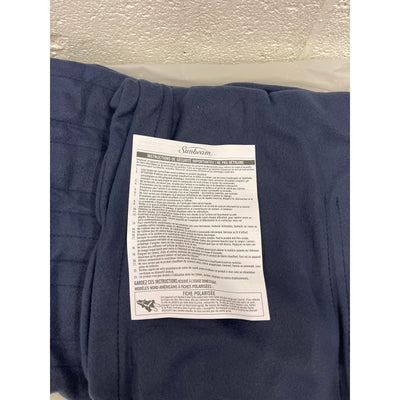 Sunbeam Heated Blanket | 10 Heat Settings, Quilted Fleece, Newport Blue, Full