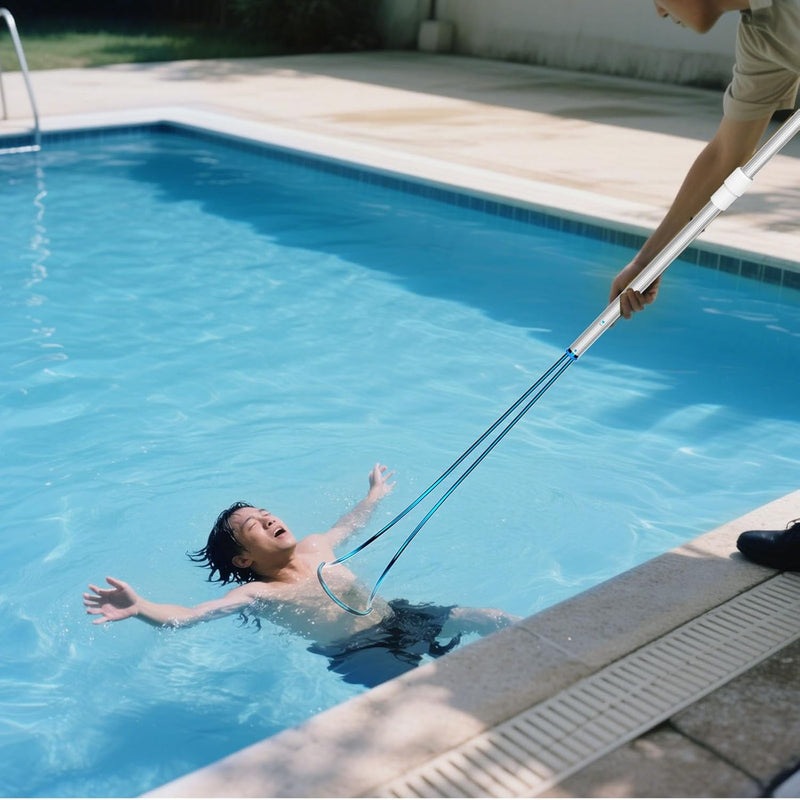 Swimming Pool Safety Hook with Aluminum Pole, Life Saving Rescue Equipment