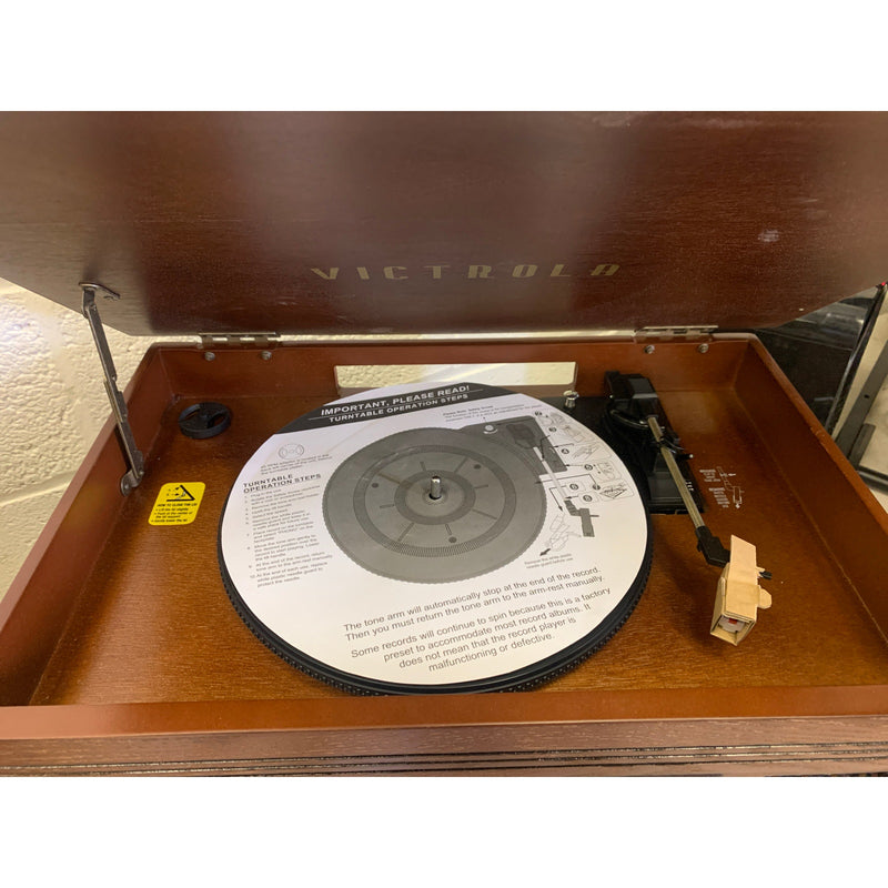 Victrola Aviator 8-in-1 Bluetooth Record Player & Multimedia Center Mahogany