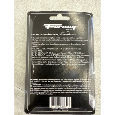 Forney Regulator Gauge, 2 Inch, 0-30 PSI, Standard 1/4" NPT Connection Fits Most