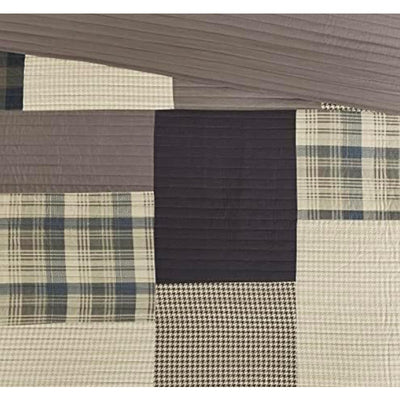 Reversible Quilt Set King/Cal King, Plaid Tan 3-Piece Woolrich Winter Hills
