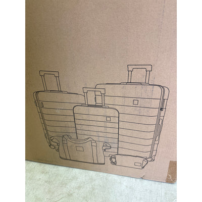 Imiomo 3-Piece Luggage Set, Suitcase w Spinner Wheels, Lightweight Hardside Grey