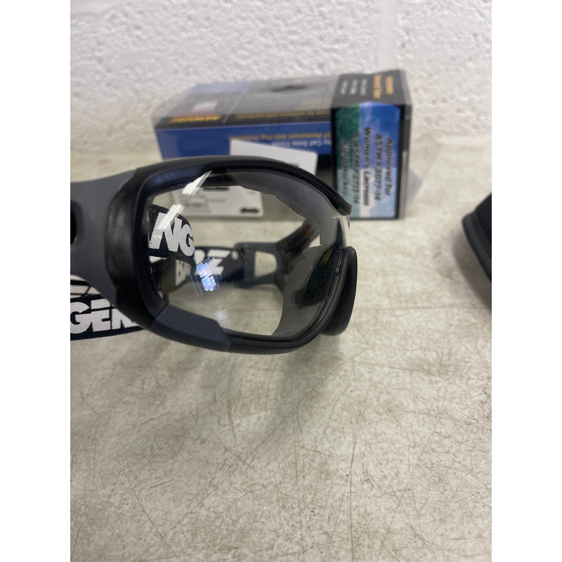 Bangerz Sports Eye Protection HS-Elite PERMANENT AntiFog Black Frame, Clear Lens