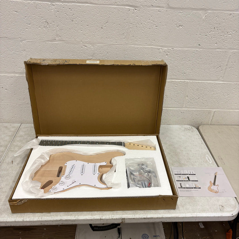 DIY Electric Guitar Kit Mahogany Body 6 Strings Maple Neck Shoulder Strap SSS