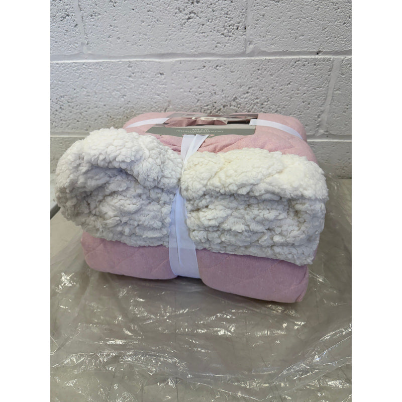 UGG Millie Plush Reversible Quilt Set, 1 Quilt & 1 Sham, Twin - Pink Shell