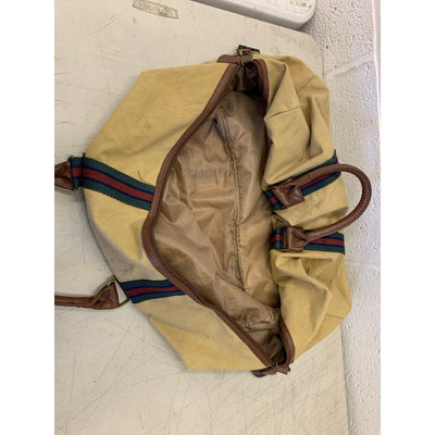 Ralph Lauren Fragrances Tote Bag Tan with Green , Blue and Red Stripe