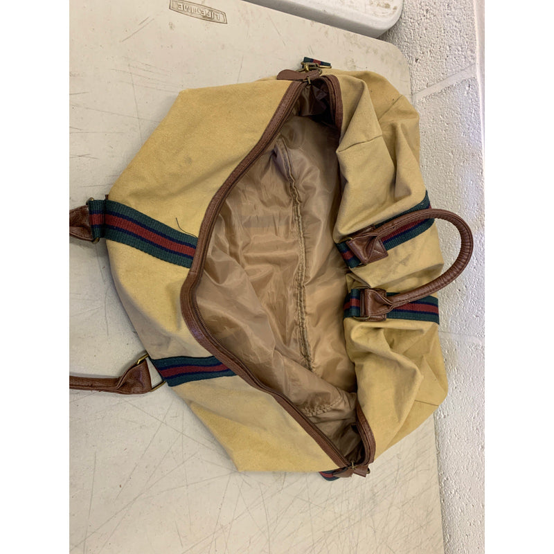 Ralph Lauren Fragrances Tote Bag Tan with Green , Blue and Red Stripe