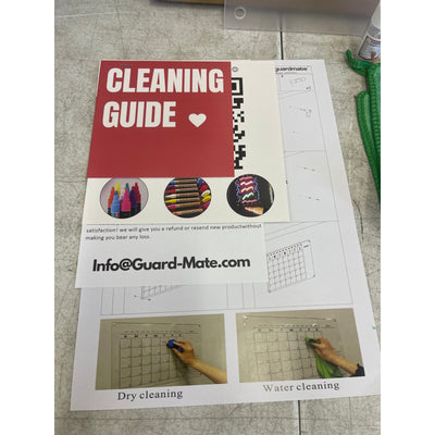 Guardmate Blank Acrylic Dry-Erase Board 18" x 14" Clear, Wall-Mount with Markers