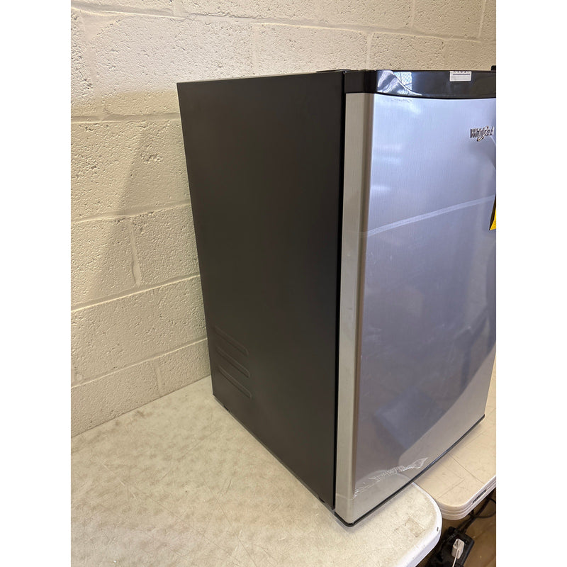 DENTED Whirlpool 4.3 cu ft Mini Refrigerator Stainless Steel 2 Shelves & Freezer