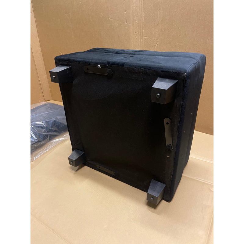 Silla de 66 x 66 x 43 cm con almacenamiento, asiento/otomana de terciopelo suave, para sala de estar, color negro