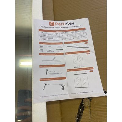 Pertetey Home Gym Mirror, 48X24" Each-2Pcs, Frameless Full Body, Tempered Glass