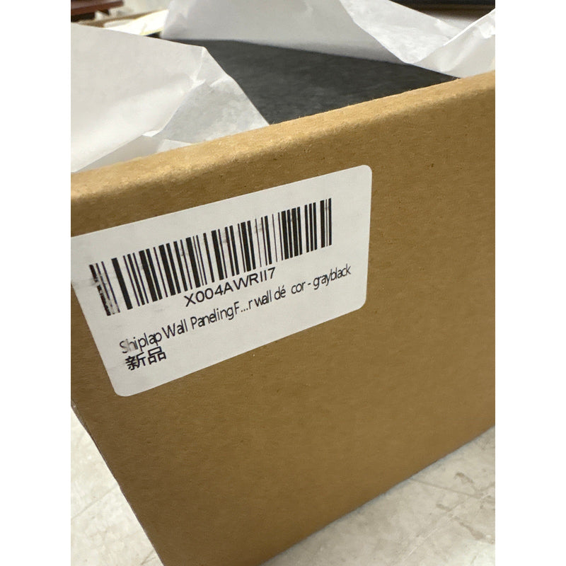 DECORITA Shiplap Felt Wall Panels 23-SqFt Interior Wall Decor, Black/ Gray 24pcs