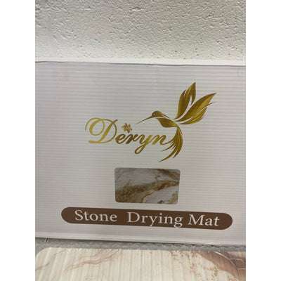DERYN - Large Stone Dish Drying Mat for Kitchen Counter - 23.6"L × 15.4"W