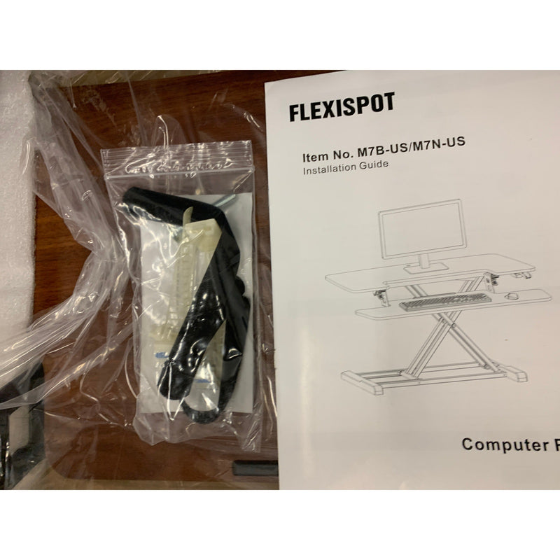 FlexiSpot Stand up Desk Converter 28" Riser Keyboard Tray Mahogany SEE DETAILS