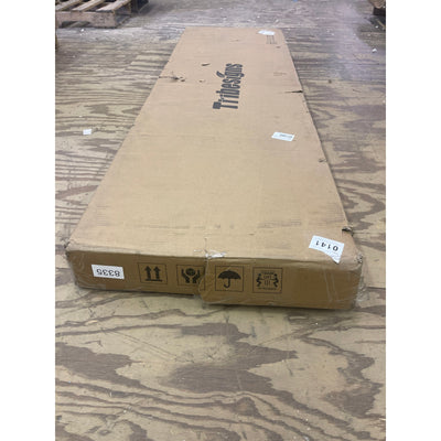 Tribesigns Offset 63" x 32" x 12" Console Table for Living Room/ Entryway, Brown