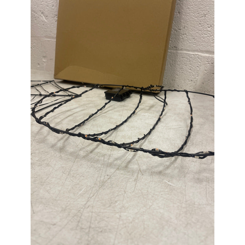 Halloween Lights Indoor Window Decorations, 2-Pack 18” Spider Web & 15” Pumpkin
