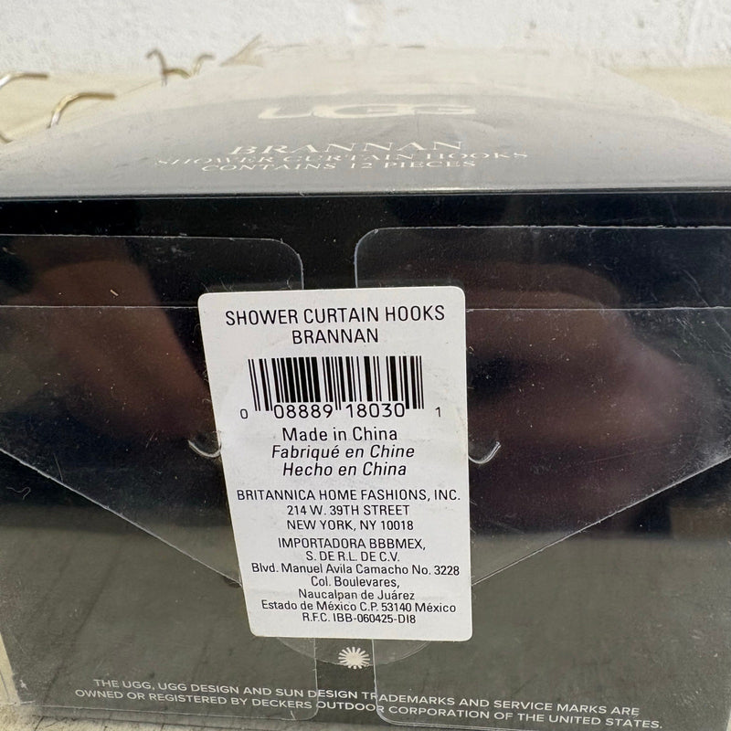 Ugg Brannan 12-Piece Button Shower Curtain Hooks, Bathroom Accessories - Tan