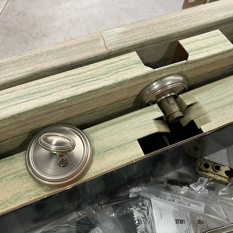 Baldwin Prestige Nautica Satin Nickel Door Handleset, Tobin Door Handle, READ
