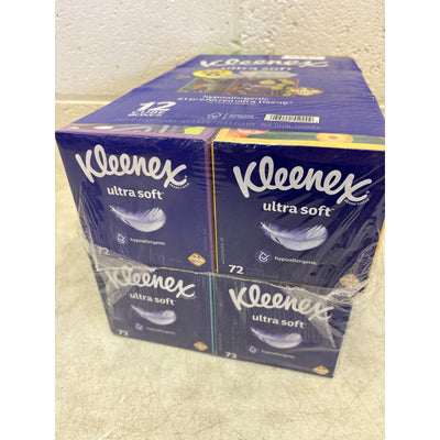 12-Boxes Kleenex Ultra Soft 3-Ply Facial Tissues, Cube Boxes 72 Tissues/Box