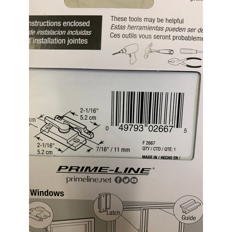 (PACK OF 6) Prime-Line Window Sash Lock for Vinyl Windows, White