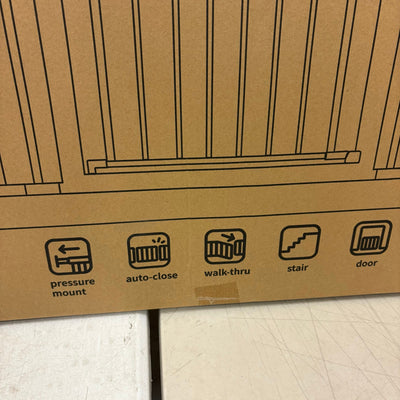 Cumbor 29.7-46" Wide Baby Gate Self Closing Dog Gate Pressure Mounted - Black