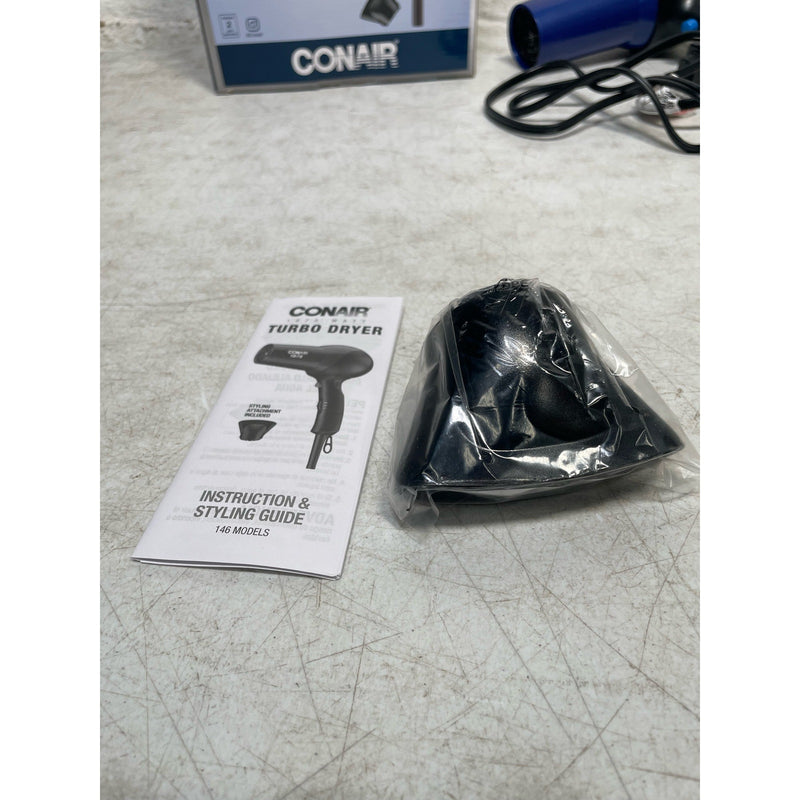 Conair Turbo Hair Dryer, Concentrator Included, 2 Heat & 2 Speed Settings