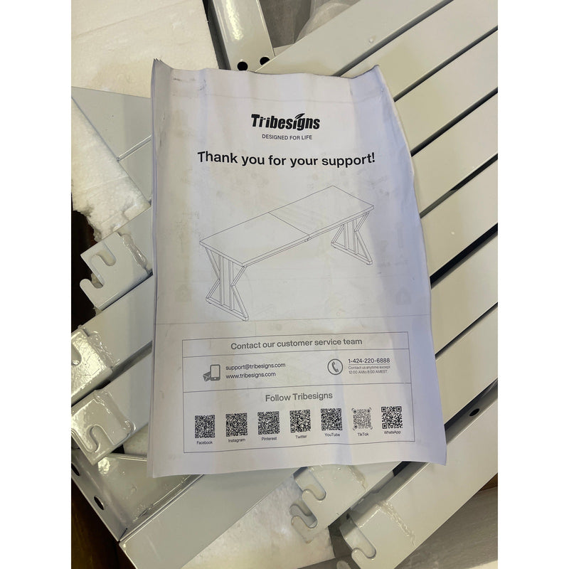 Escritorio ejecutivo grande Tribesigns de 78,7 pulgadas para computadora, para oficina en casa, marrón y blanco
