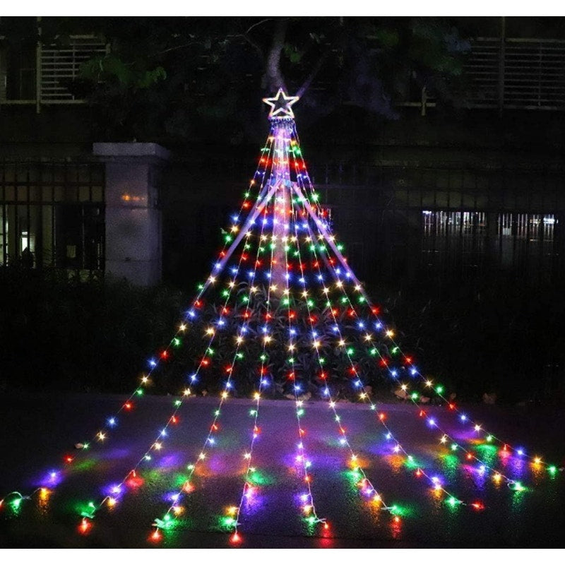 Christmas Decorations Outdoor,11.5 ft 317 LED Star Christmas Tree Lights,8 Modes