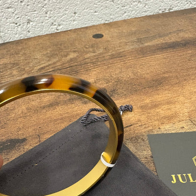 Julie Vos Madison Statement Bangle Carnaby Gold & Acrylic Tortoiseshell - Medium