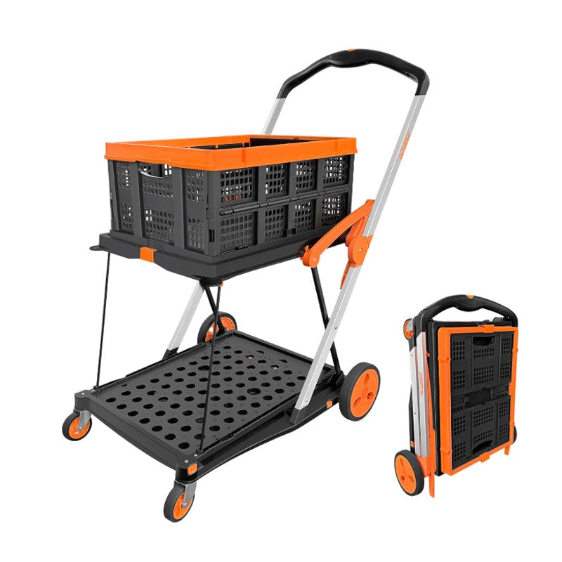 TORRYZA Folding Shopping Cart, Multi use Functional Collapsible Cart, 360 Wheels