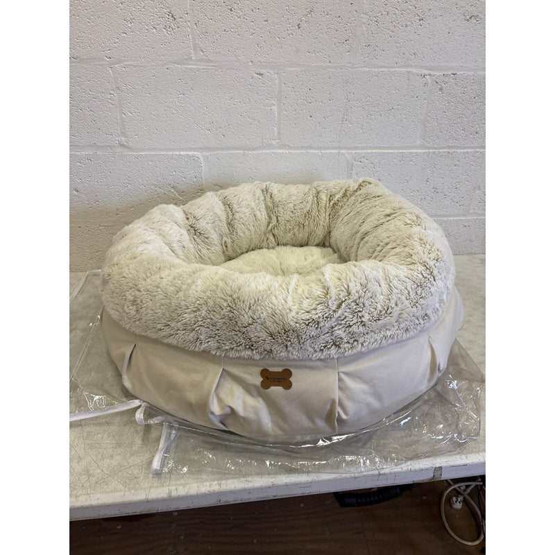 Koolaburra by Ugg Donut Dog Bed for Medium Size, 28" Round Non-Slip, Soft Fuzzy