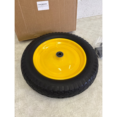 Single 14.5" Flat Free Replacement Tire / Wheel, Steel Rim, Universal Fit