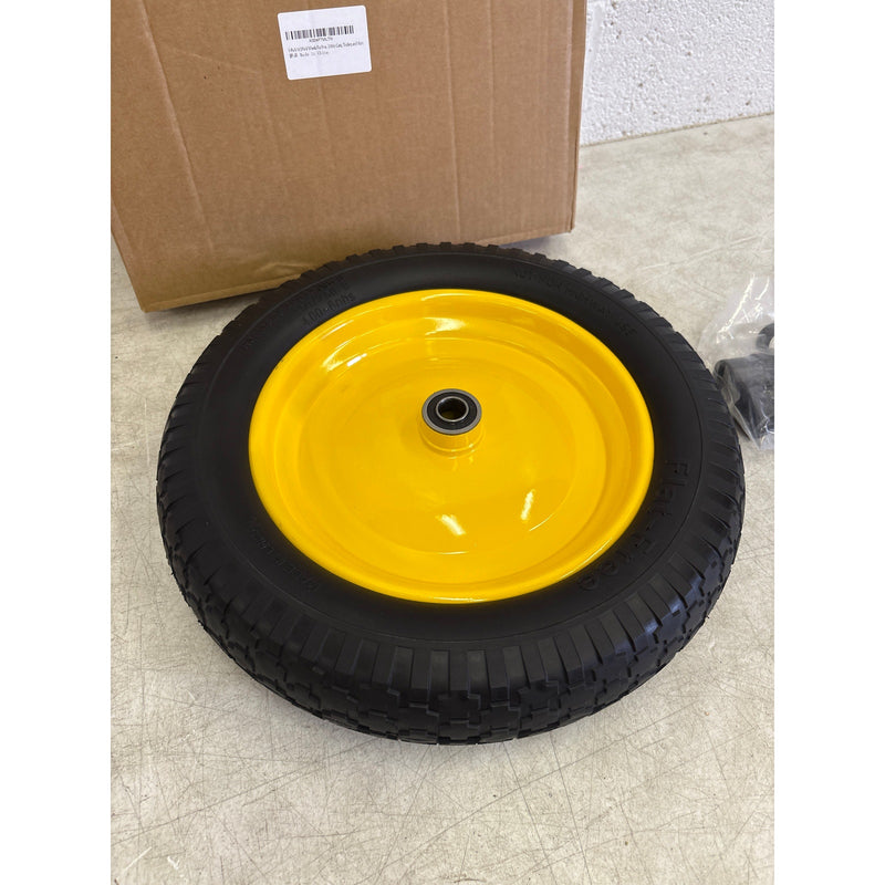 Single 14.5" Flat Free Replacement Tire / Wheel, Steel Rim, Universal Fit