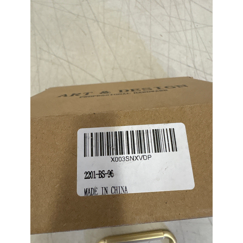 6-Pack Goo-Ki 3-3/4" Hole Center Cabinet Pulls Light Brushed Brass, Hardware