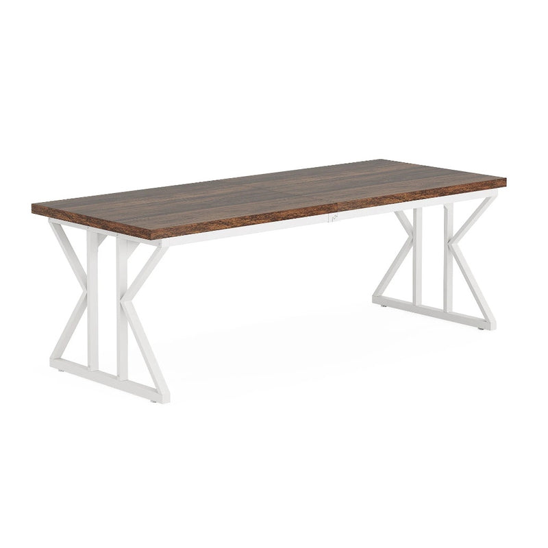 Tribesigns 78.7" Executive Desk Large Computer Desk, Home Office, Brown & White