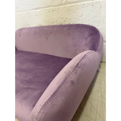 Small Purple Luxury Velvet Pet Couch w Brown Wooden Legs, Small. 28"x18"x12"
