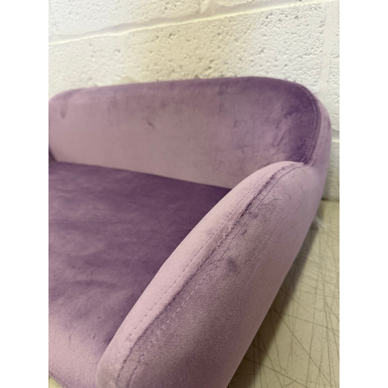 Small Purple Luxury Velvet Pet Couch w Brown Wooden Legs, Small. 28"x18"x12"