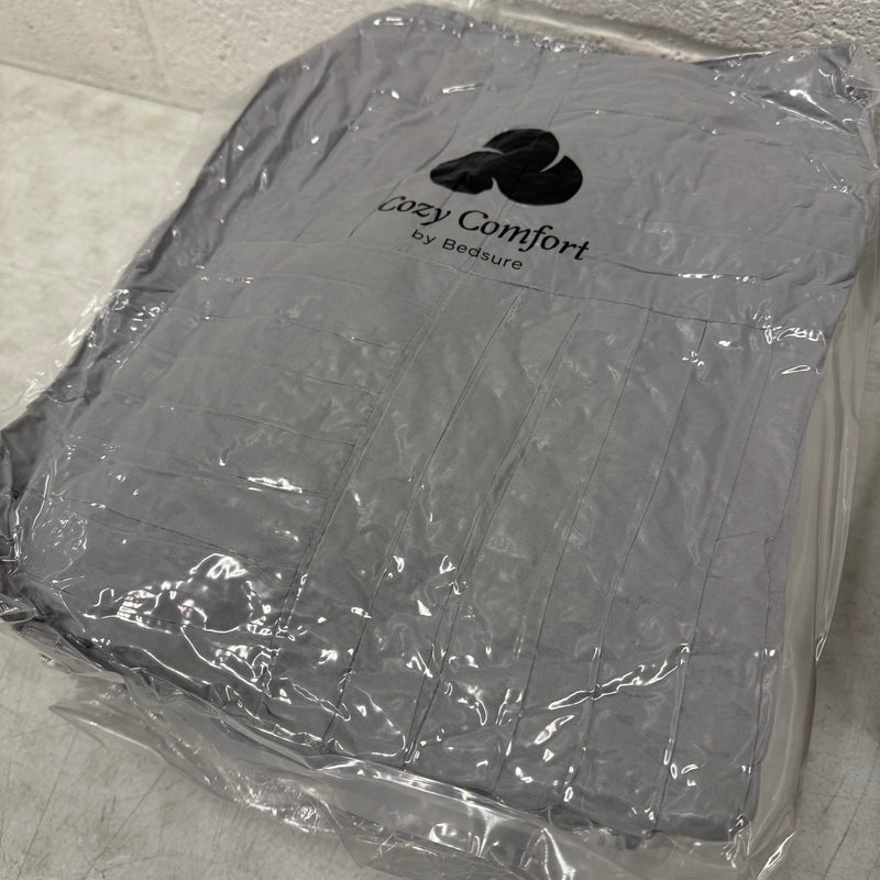 Cozy Comfort Twin Comforter Set, 3 Piece Stripe Pleat Bedding Set - Gray