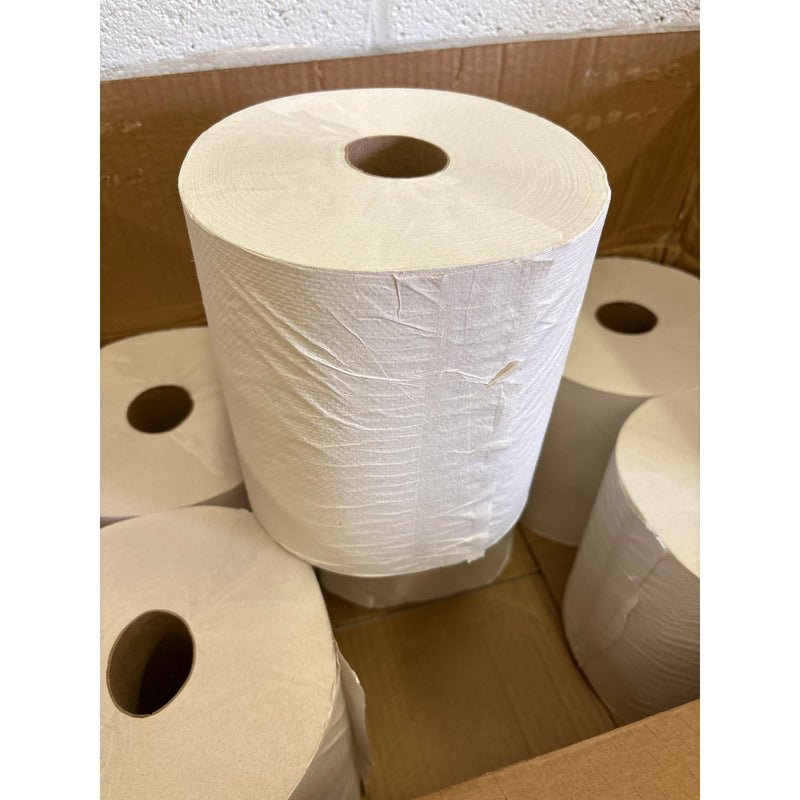 6-Pack 8" Rolls Tork Universal Hand Towel Rolls, 1-Ply Natural White H80