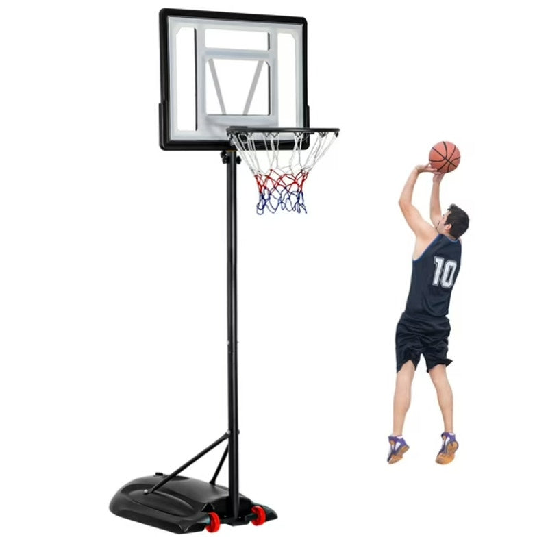Basketball Hoop 7.2-9.2ft Adjustable, 32" Backboard, Black for Kids Youth Adults