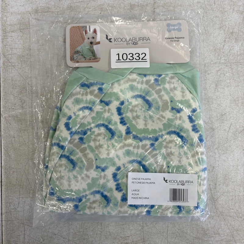 Koolaburra by UGG Pet 1-Piece Pajama Dog Shirt - 17-18" Collar, Aqua, Large