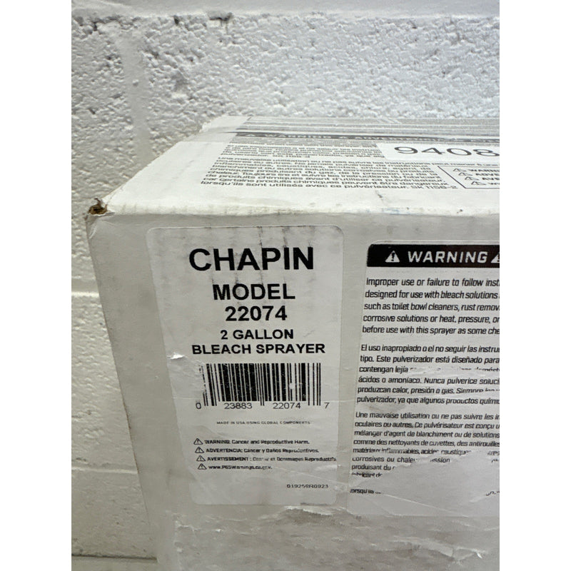 Chapin Disinfectant Bleach Pressure Pump Tank Sprayer, 2-Gallon - 22074